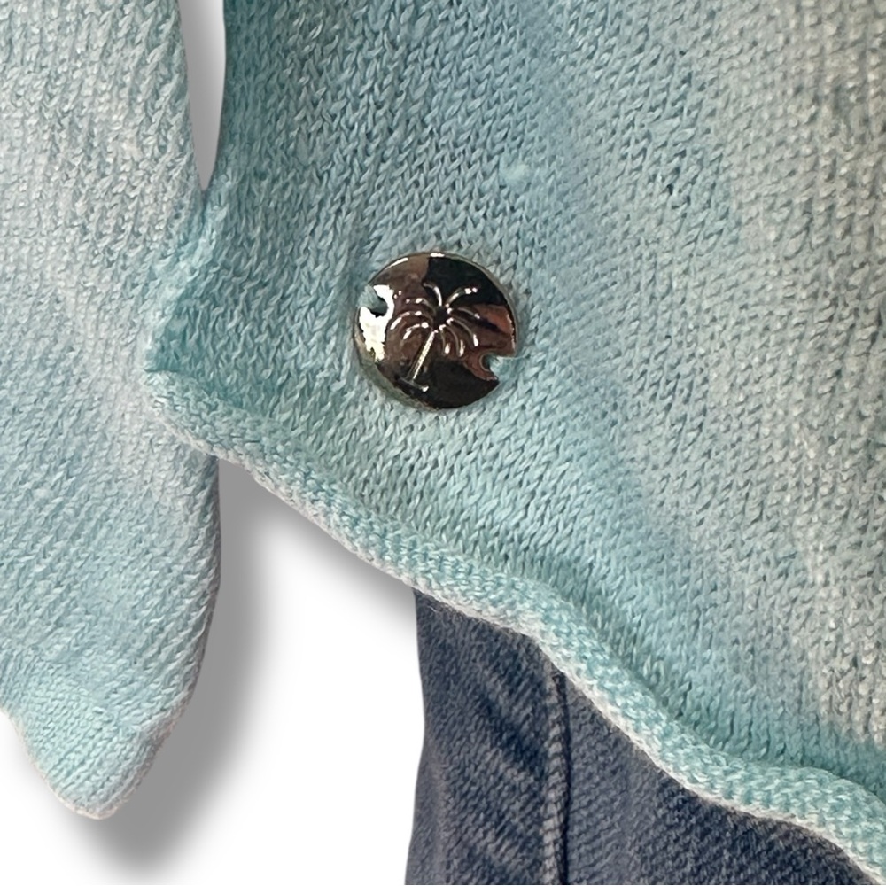 Lilly Pulitzer Sweater Womens Alana Aqua Blue 100% Linen Solid Pullover Top sz S - Picture 5 of 7